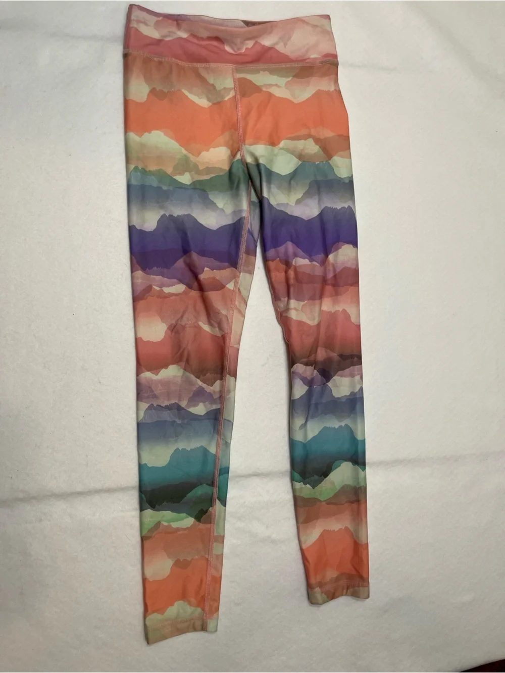 Girls' Multi-Color Watercolor Leggings - Large (14/16)